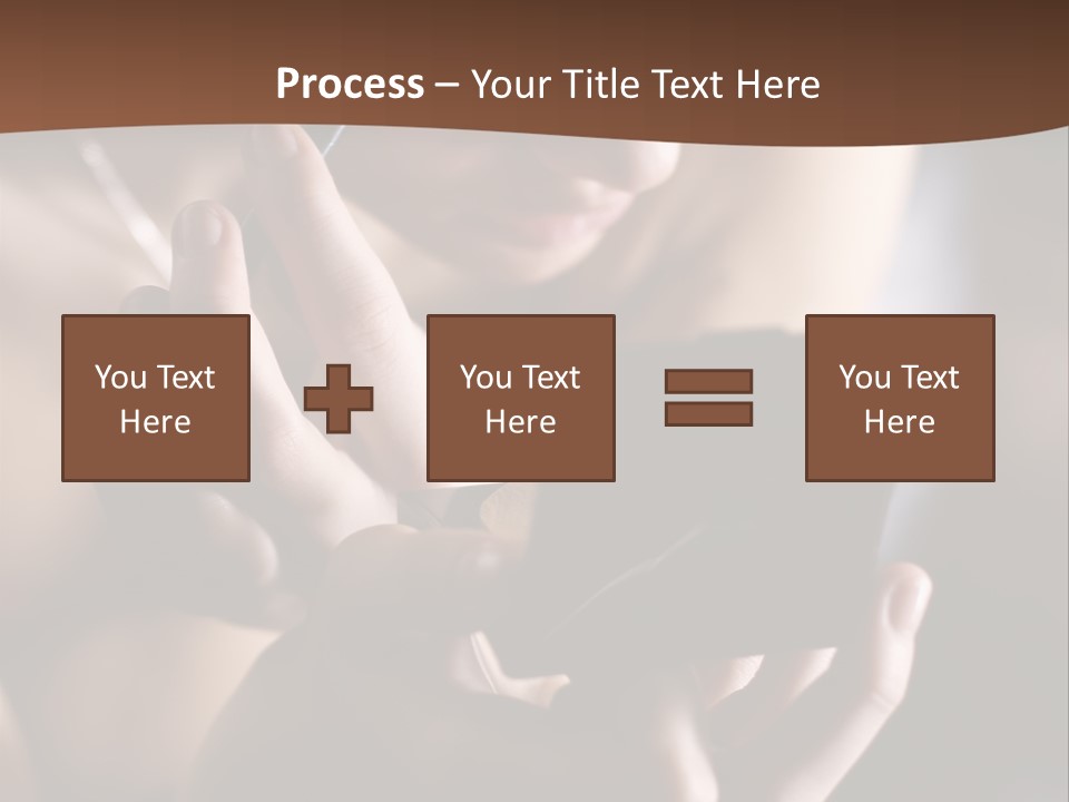 A Woman Is Looking At Her Cell Phone PowerPoint Template