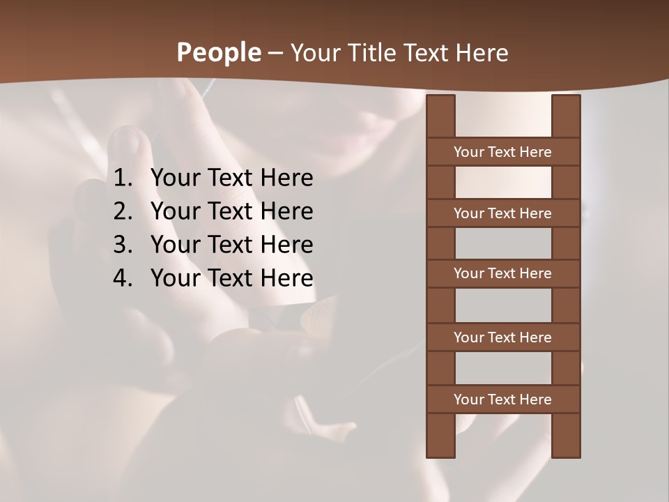 A Woman Is Looking At Her Cell Phone PowerPoint Template
