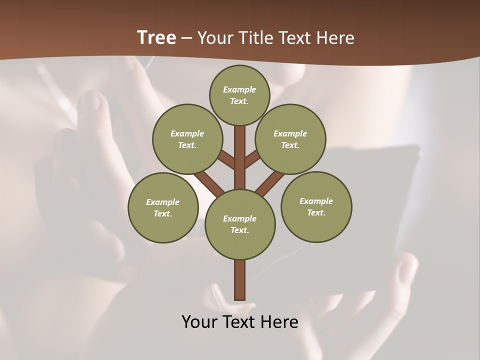 A Woman Is Looking At Her Cell Phone PowerPoint Template