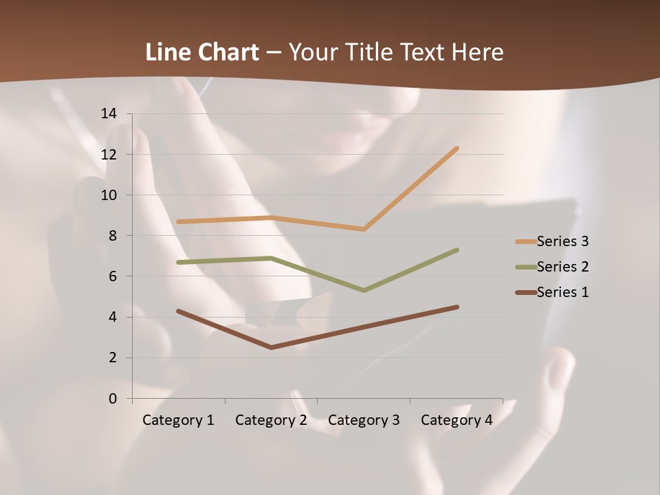 A Woman Is Looking At Her Cell Phone PowerPoint Template