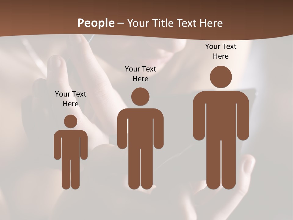 A Woman Is Looking At Her Cell Phone PowerPoint Template