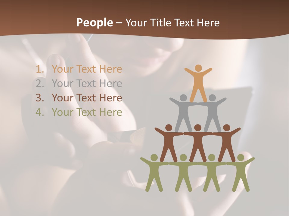 A Woman Is Looking At Her Cell Phone PowerPoint Template