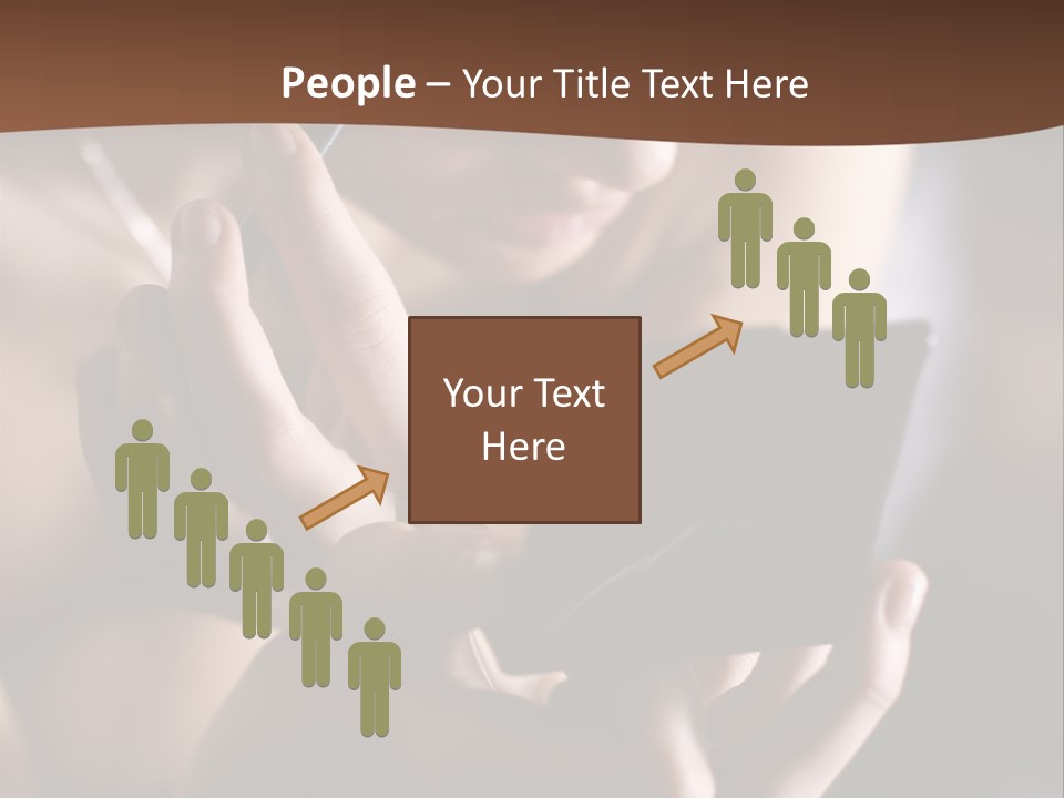 A Woman Is Looking At Her Cell Phone PowerPoint Template