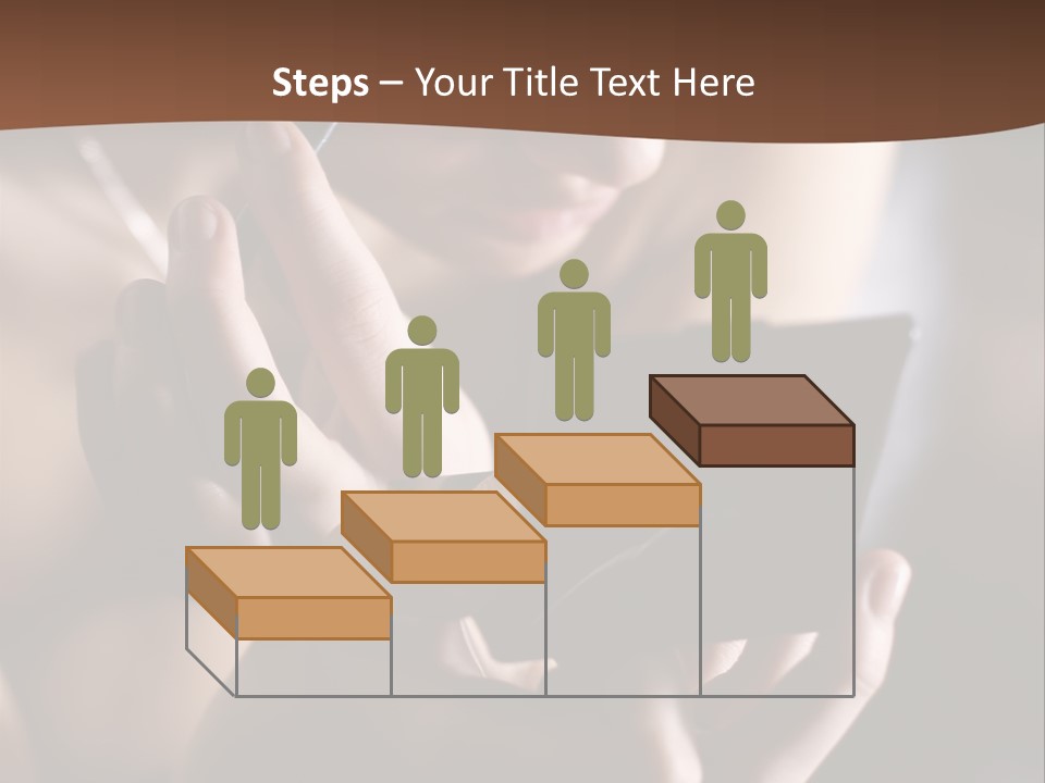 A Woman Is Looking At Her Cell Phone PowerPoint Template