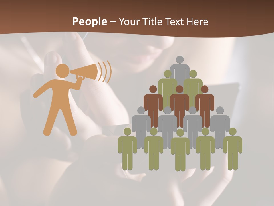 A Woman Is Looking At Her Cell Phone PowerPoint Template