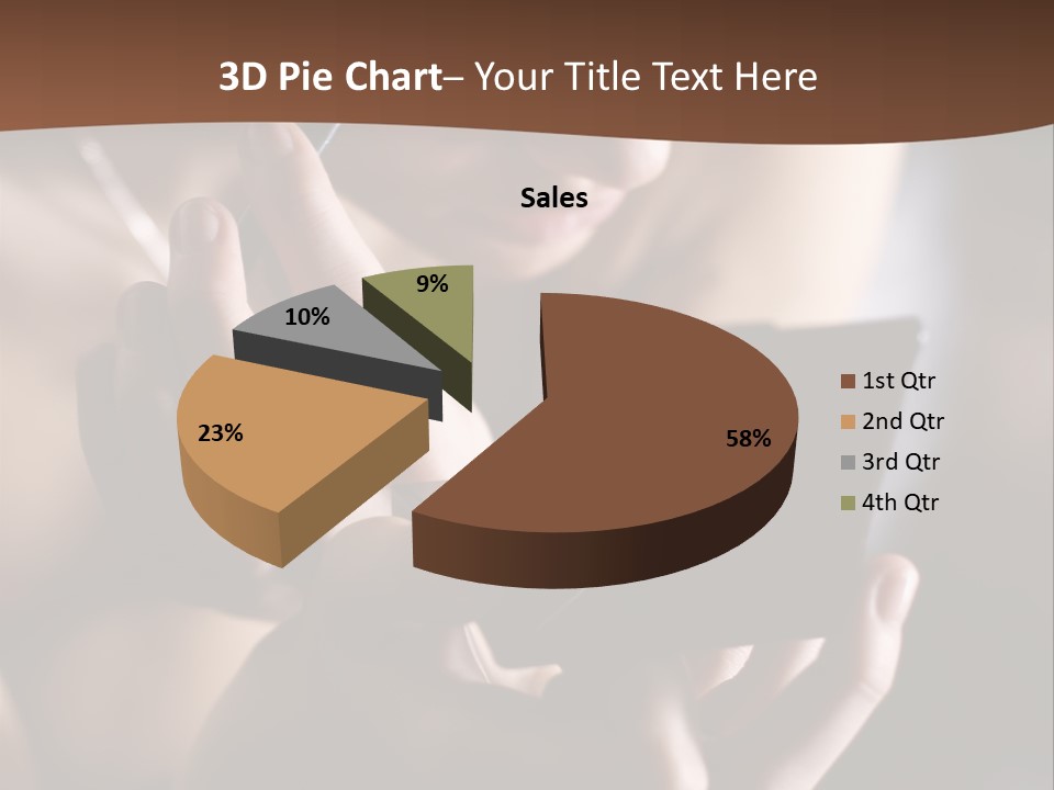 A Woman Is Looking At Her Cell Phone PowerPoint Template