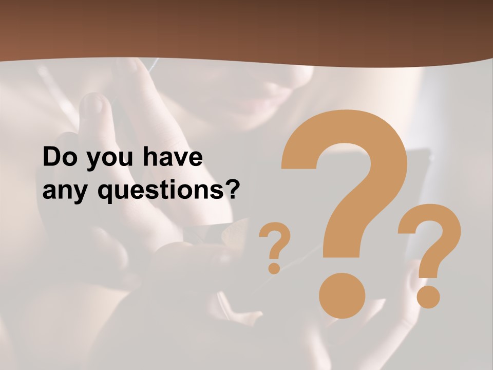 A Woman Is Looking At Her Cell Phone PowerPoint Template