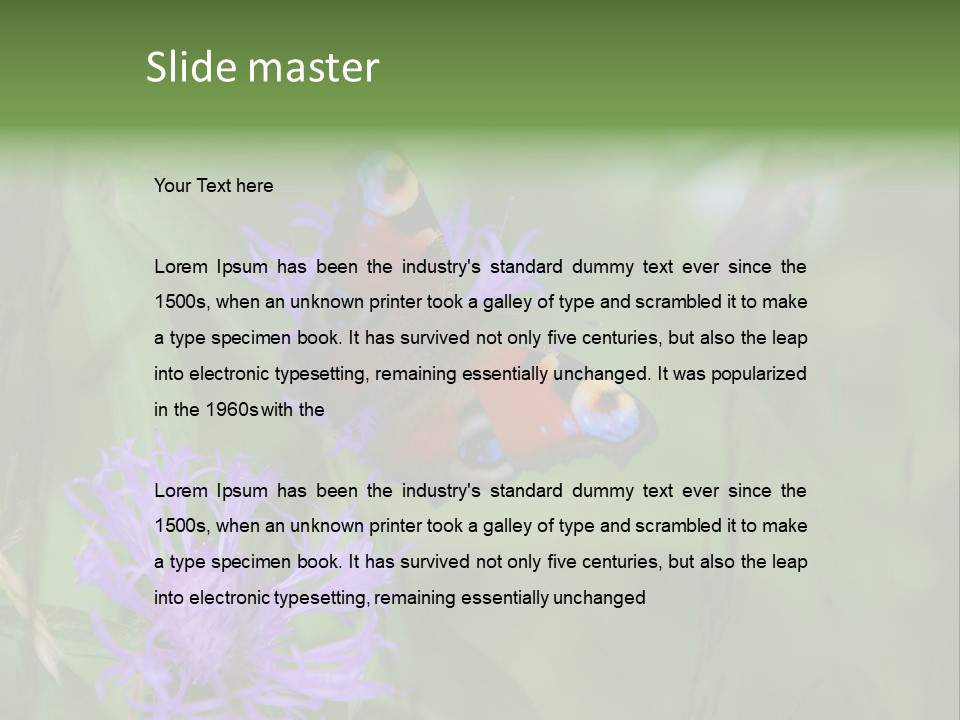 Meadow Butterfly Inachis PowerPoint Template