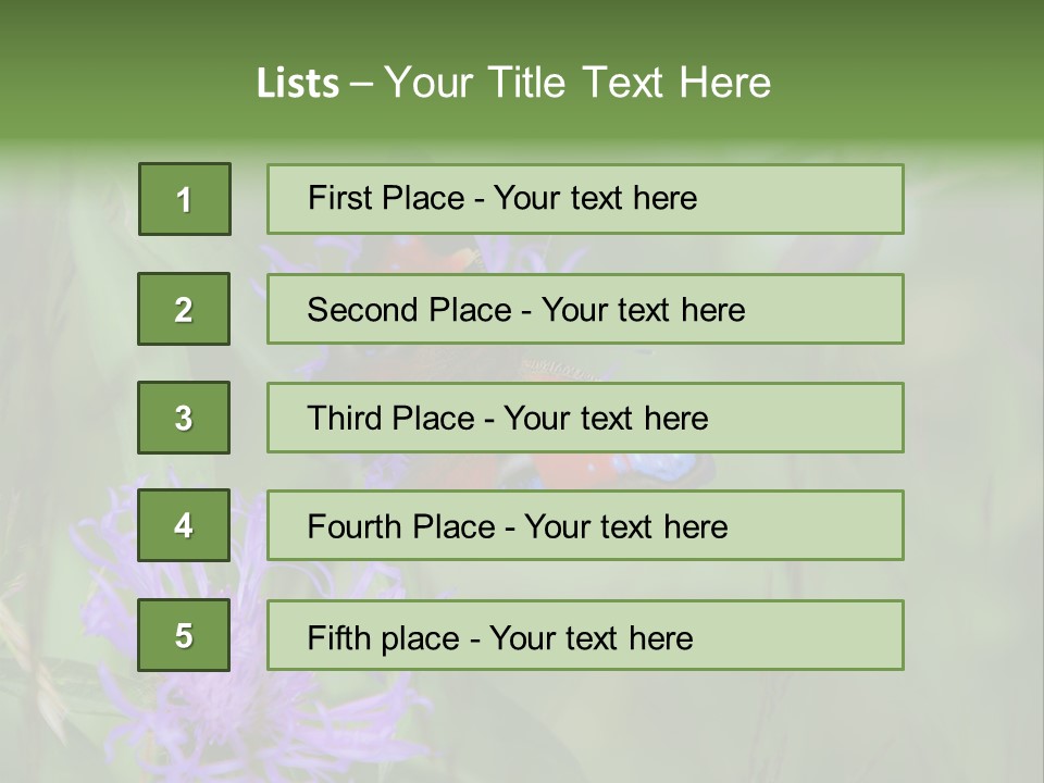 Meadow Butterfly Inachis PowerPoint Template