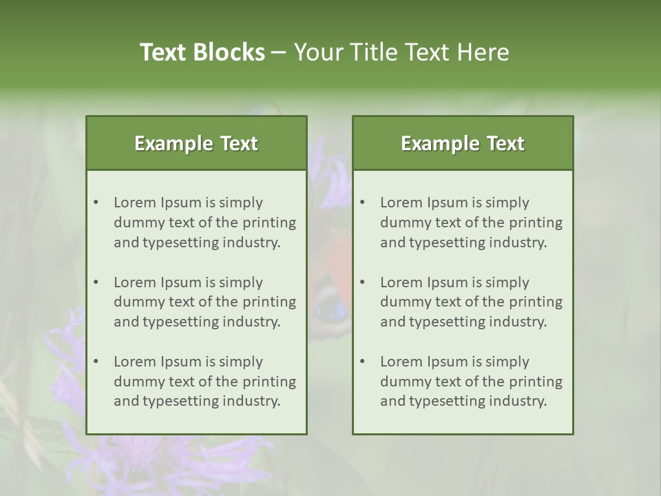 Meadow Butterfly Inachis PowerPoint Template