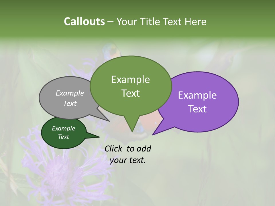 Meadow Butterfly Inachis PowerPoint Template