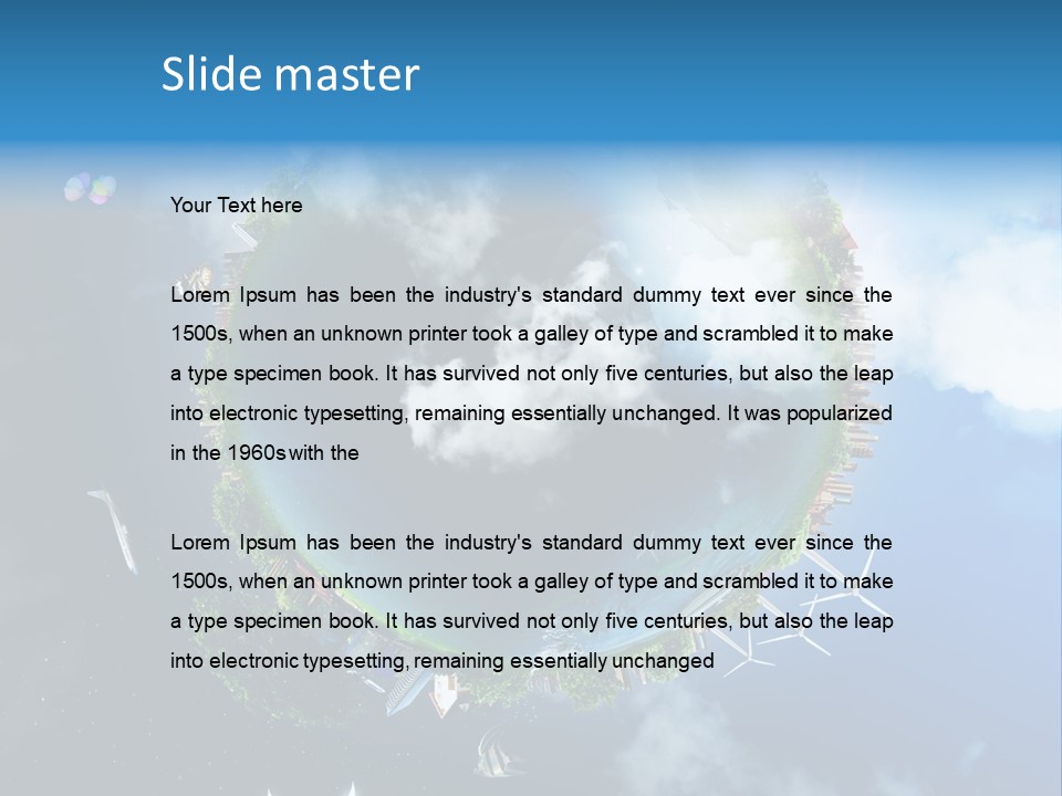 Blue Seasons Lawn PowerPoint Template
