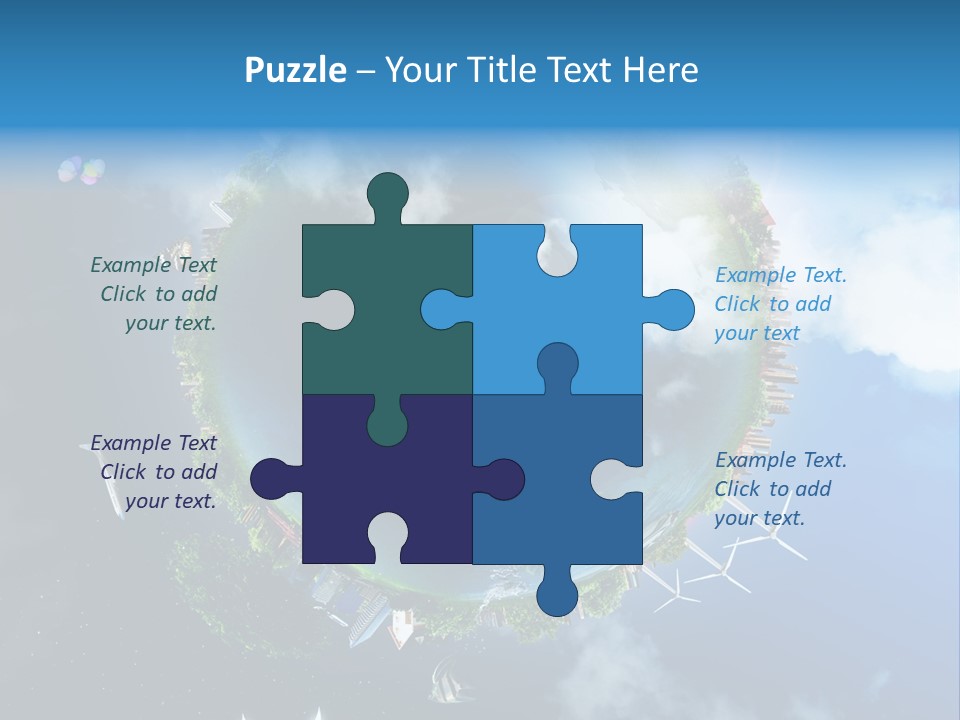 Blue Seasons Lawn PowerPoint Template