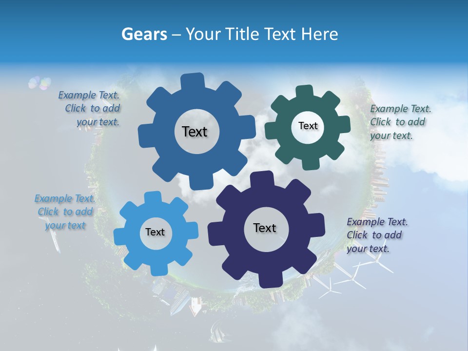 Blue Seasons Lawn PowerPoint Template