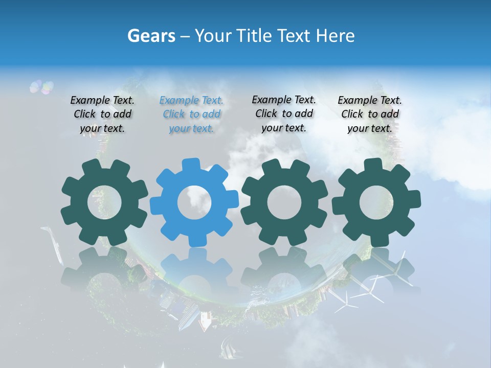 Blue Seasons Lawn PowerPoint Template