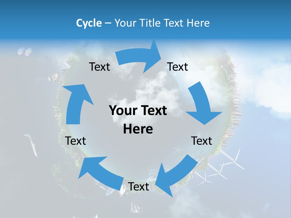 Blue Seasons Lawn PowerPoint Template