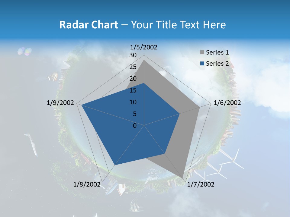 Blue Seasons Lawn PowerPoint Template