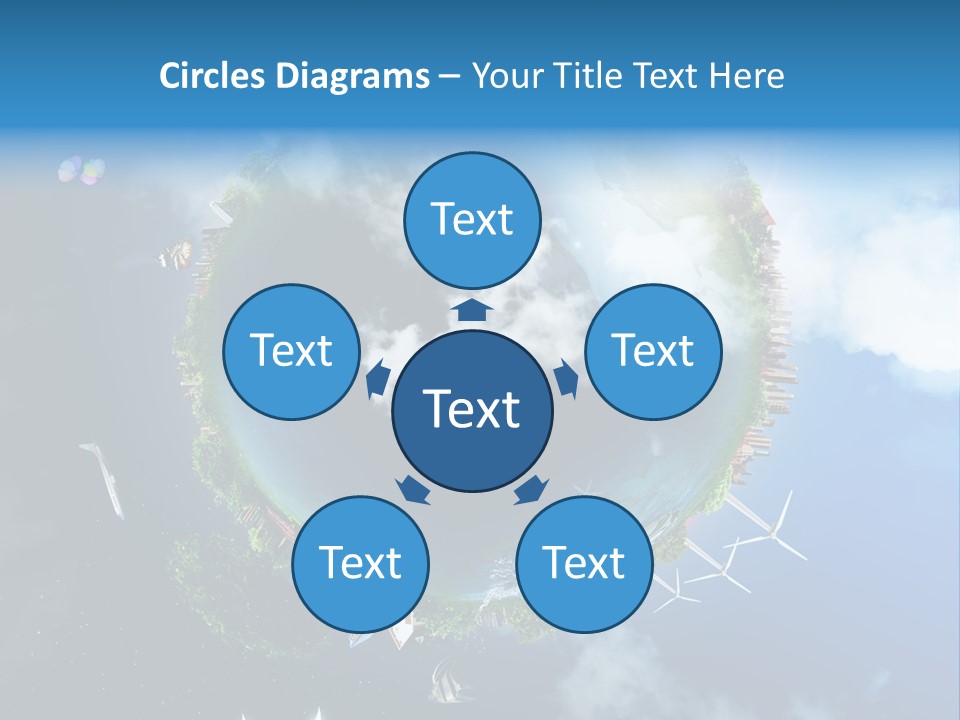 Blue Seasons Lawn PowerPoint Template