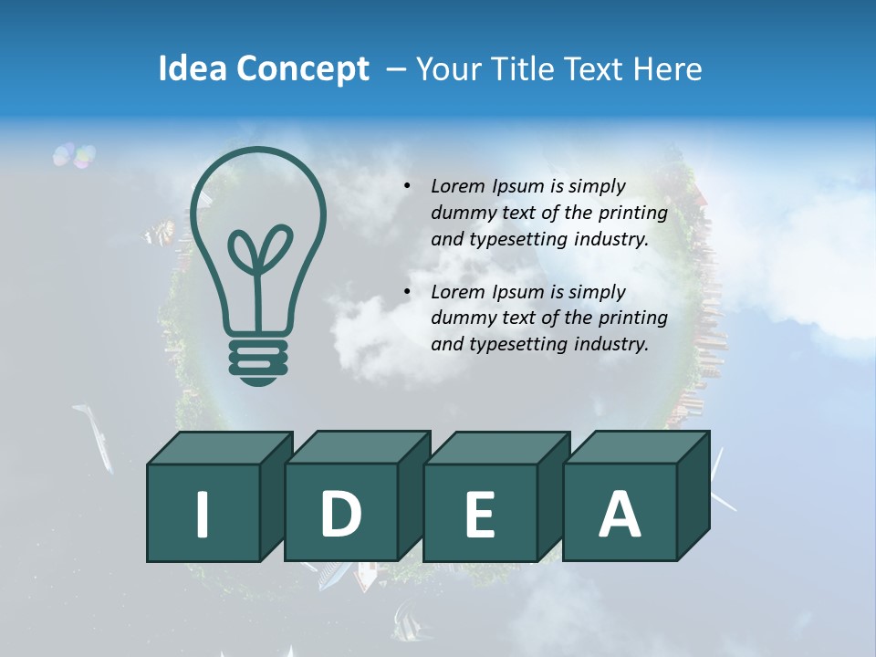 Blue Seasons Lawn PowerPoint Template