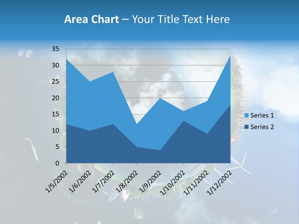 Blue Seasons Lawn PowerPoint Template