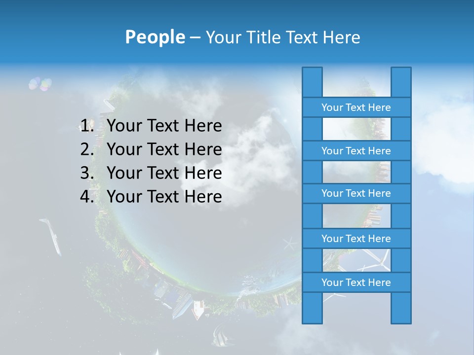 Blue Seasons Lawn PowerPoint Template