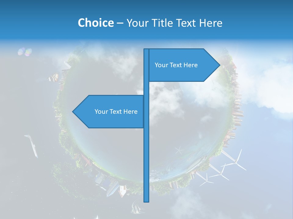 Blue Seasons Lawn PowerPoint Template