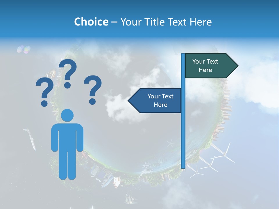 Blue Seasons Lawn PowerPoint Template