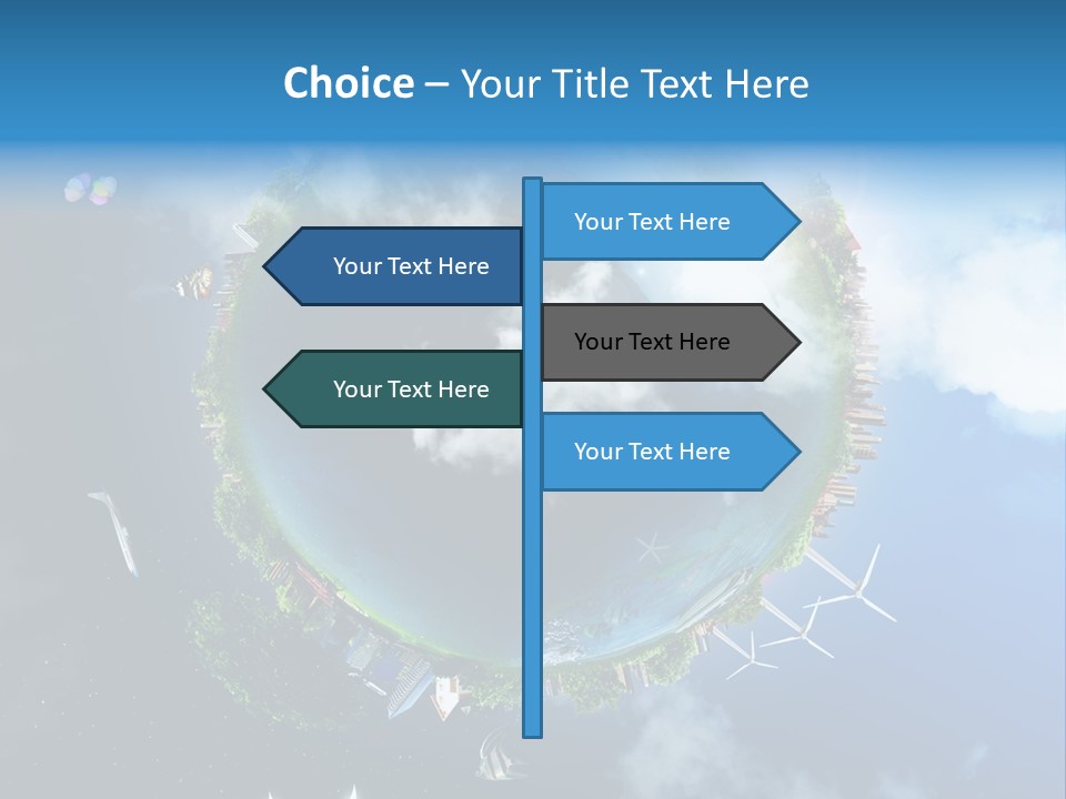 Blue Seasons Lawn PowerPoint Template