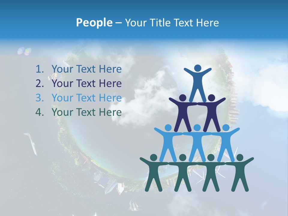 Blue Seasons Lawn PowerPoint Template