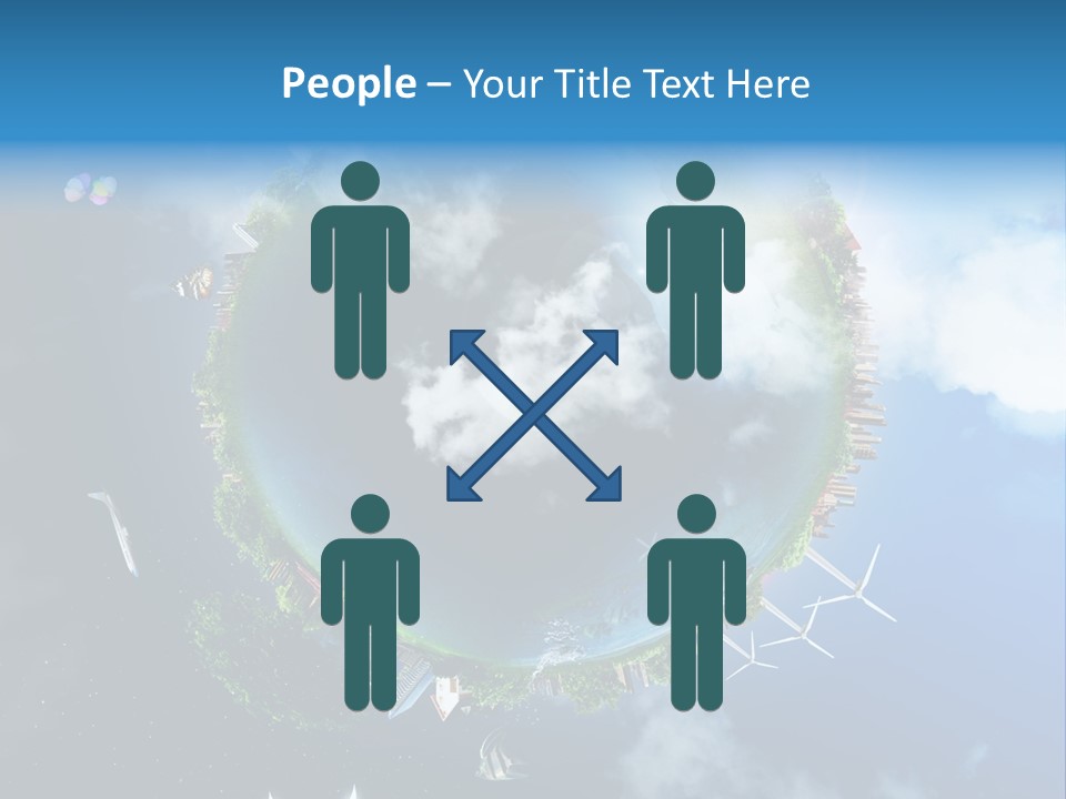 Blue Seasons Lawn PowerPoint Template