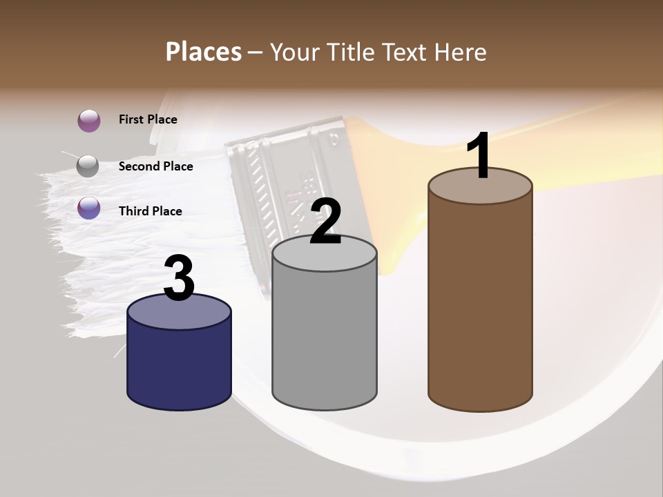 A Yellow Paintbrush On A White Plate PowerPoint Template