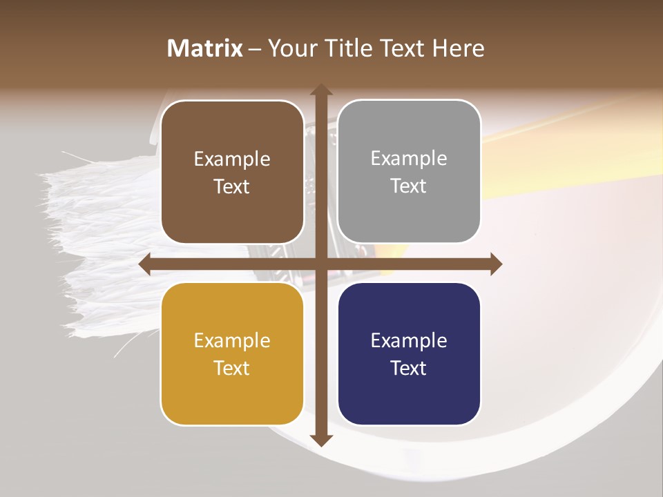 A Yellow Paintbrush On A White Plate PowerPoint Template