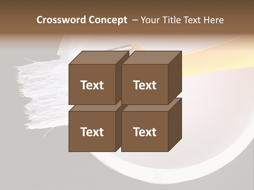 A Yellow Paintbrush On A White Plate PowerPoint Template