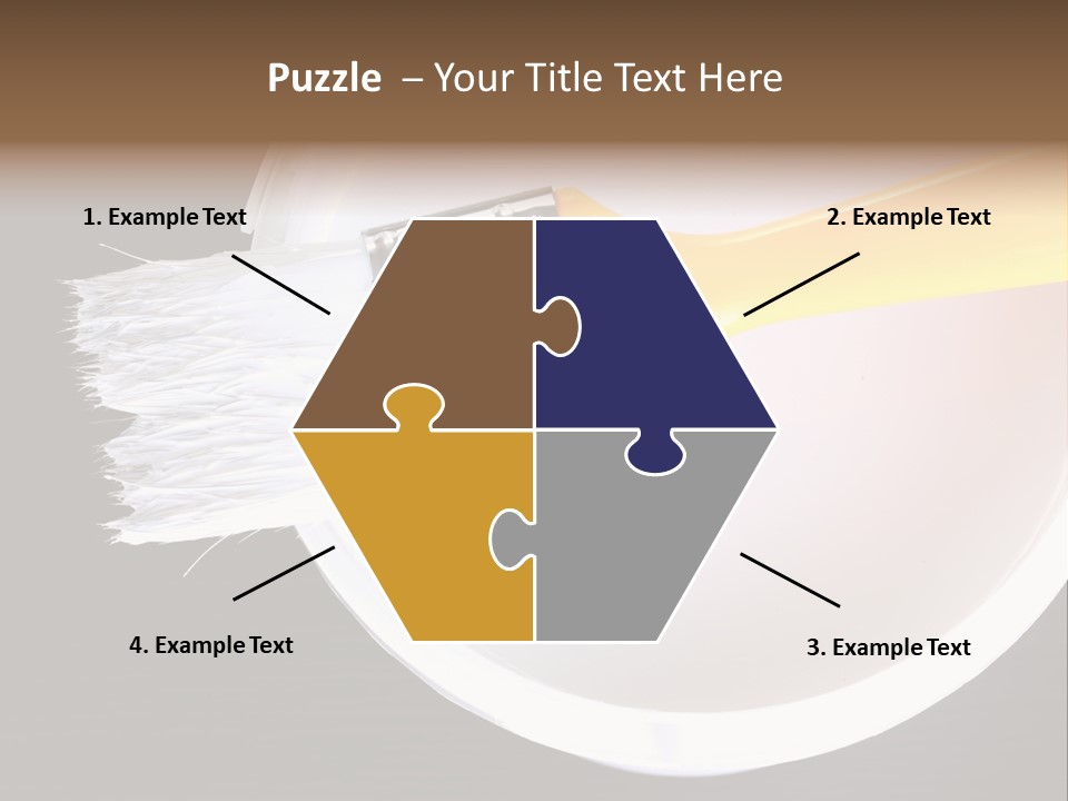 A Yellow Paintbrush On A White Plate PowerPoint Template