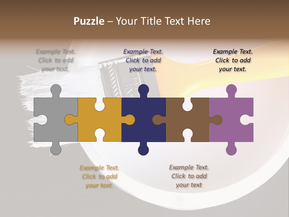 A Yellow Paintbrush On A White Plate PowerPoint Template