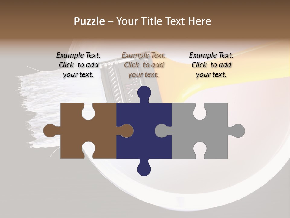 A Yellow Paintbrush On A White Plate PowerPoint Template