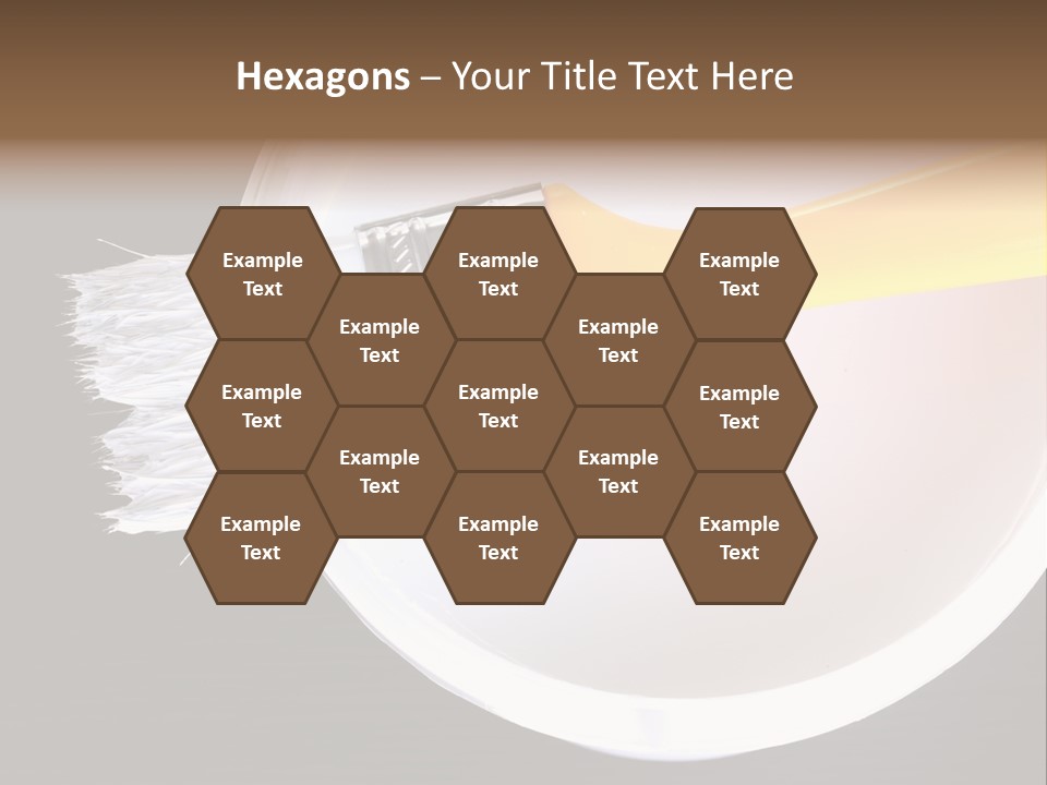 A Yellow Paintbrush On A White Plate PowerPoint Template