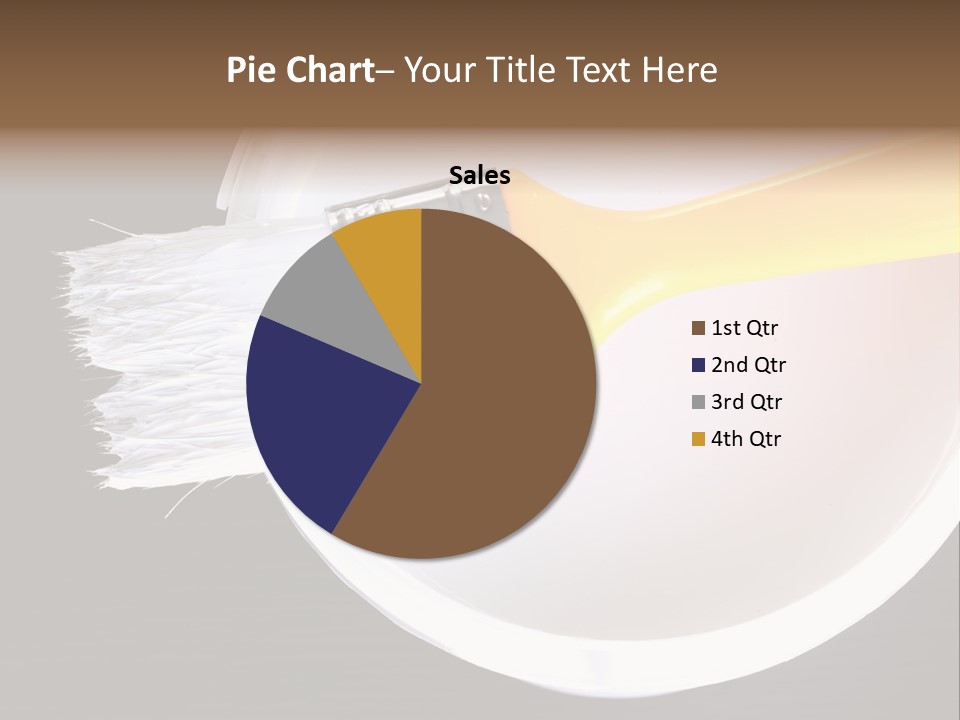 A Yellow Paintbrush On A White Plate PowerPoint Template