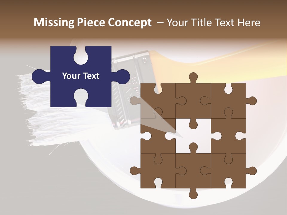 A Yellow Paintbrush On A White Plate PowerPoint Template