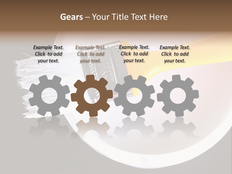 A Yellow Paintbrush On A White Plate PowerPoint Template