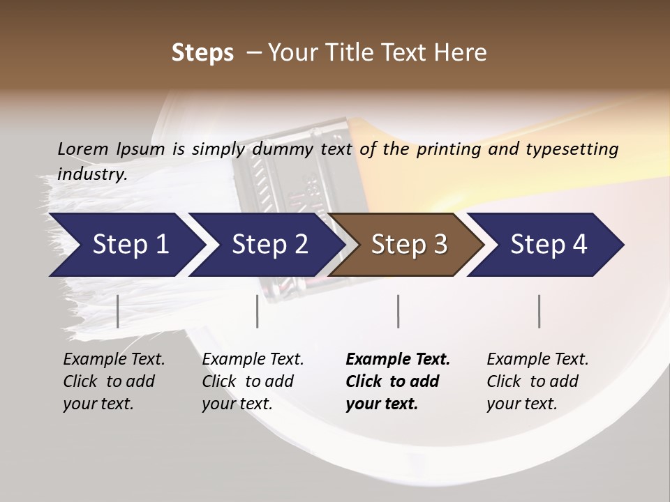A Yellow Paintbrush On A White Plate PowerPoint Template