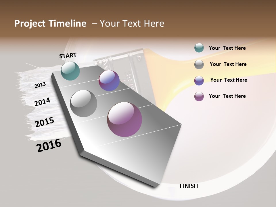 A Yellow Paintbrush On A White Plate PowerPoint Template