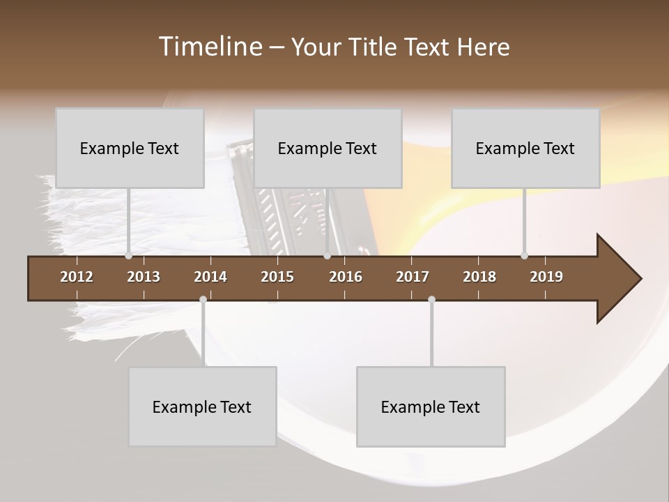 A Yellow Paintbrush On A White Plate PowerPoint Template
