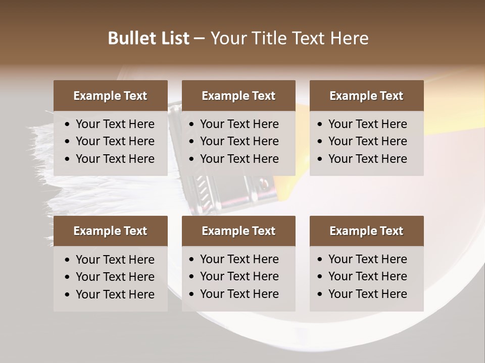 A Yellow Paintbrush On A White Plate PowerPoint Template
