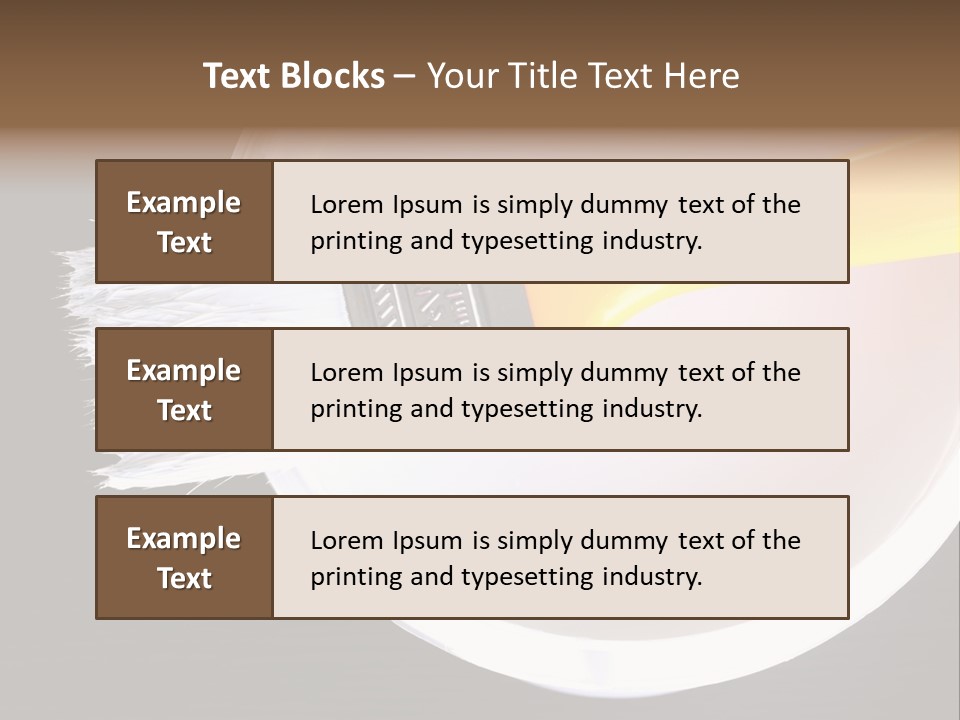 A Yellow Paintbrush On A White Plate PowerPoint Template