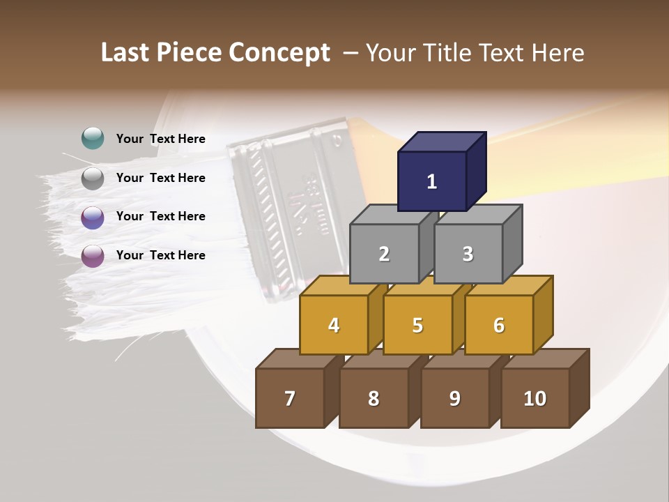 A Yellow Paintbrush On A White Plate PowerPoint Template