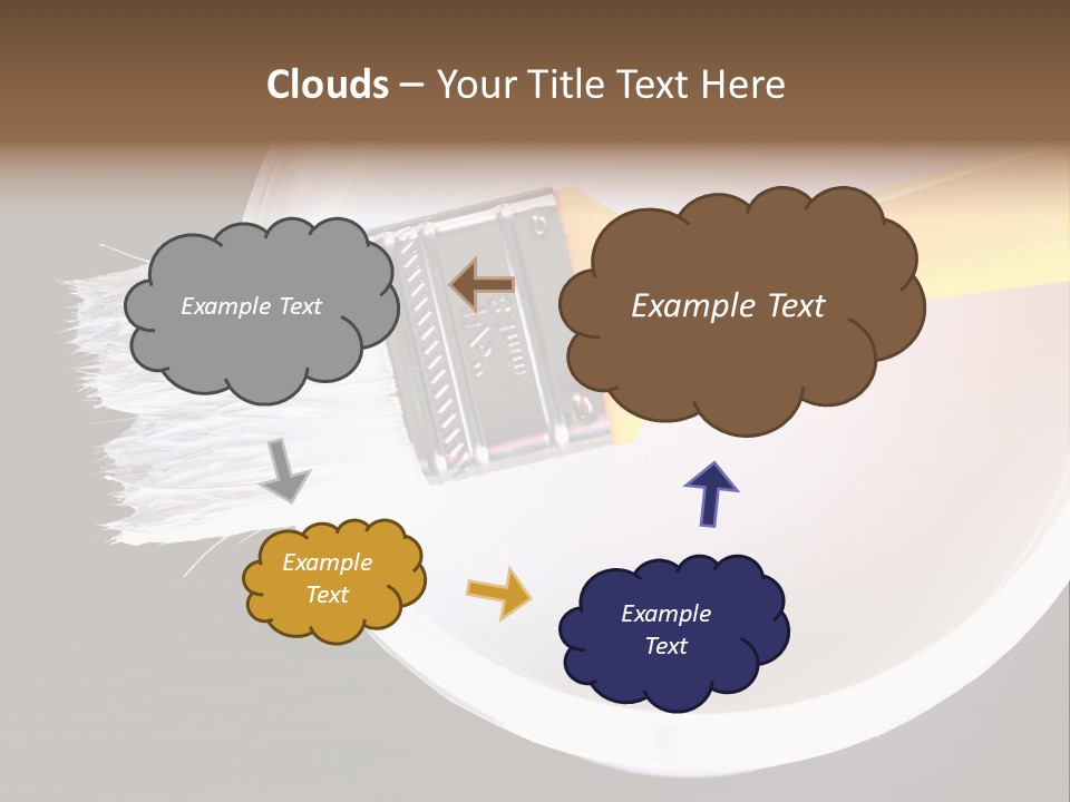 A Yellow Paintbrush On A White Plate PowerPoint Template