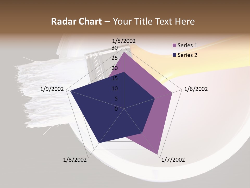 A Yellow Paintbrush On A White Plate PowerPoint Template