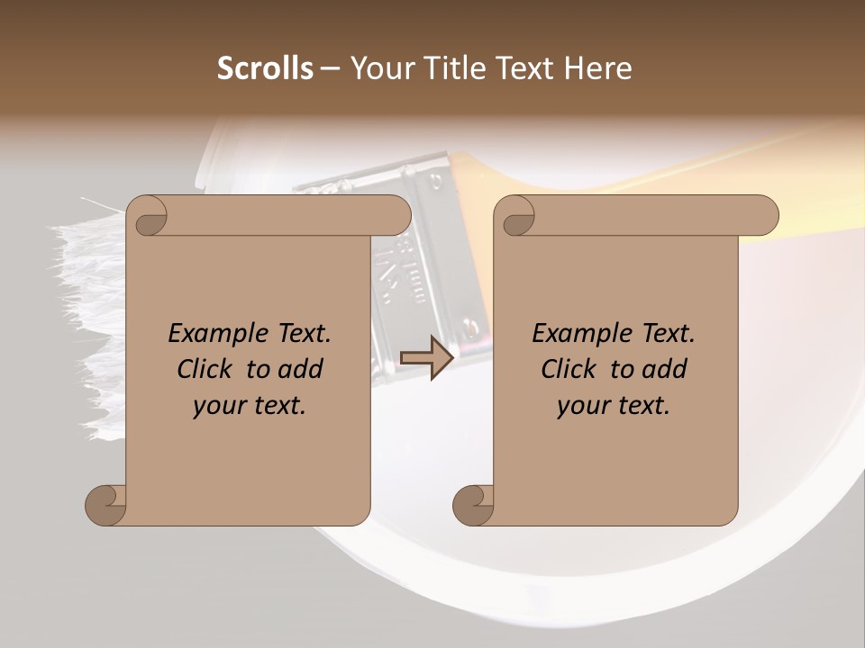 A Yellow Paintbrush On A White Plate PowerPoint Template