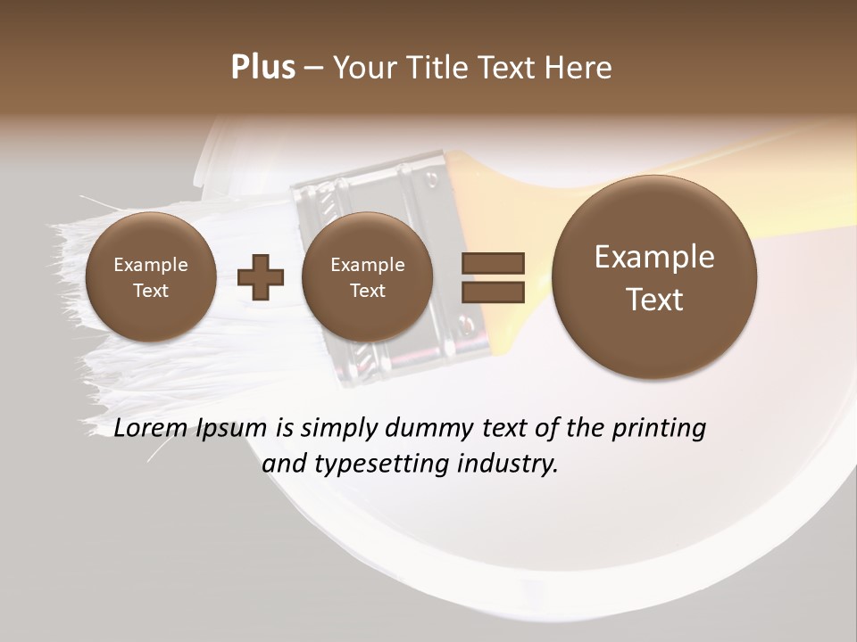A Yellow Paintbrush On A White Plate PowerPoint Template